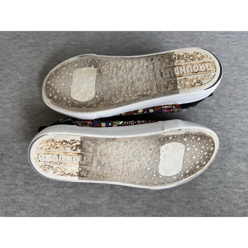 Super Mario Bros Sneakers Canvas Shoes Size 4 Boys Ground Up 2022 Multicolor Blk - Picture 8 of 10